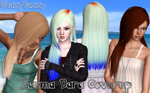 Zauma`s Dara Coverup hairstyle retextured by Chazy Bazzy for Sims 3