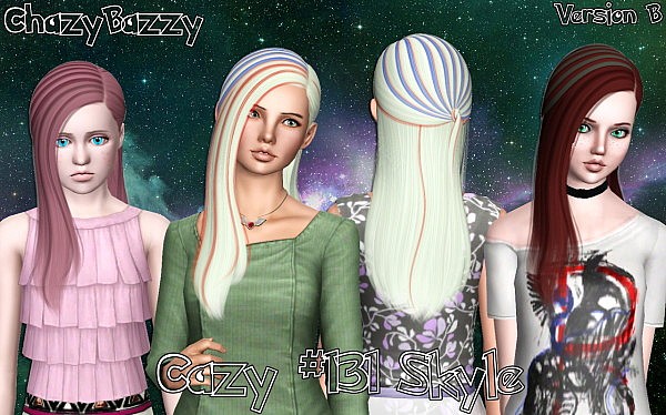 Cazy `s 131 Skyle hairstyle retextured by Chazy Bazzy for Sims 3