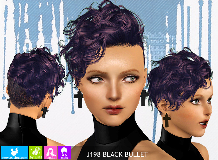 sims 3 black bullet hair