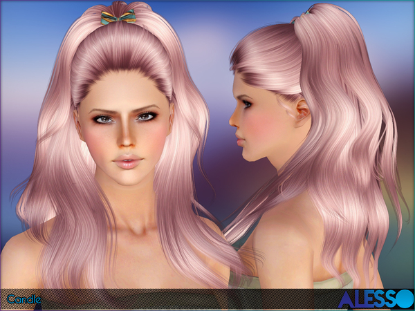 Dimensional ponytail Candle hairstyle by Alesso for Sims 3