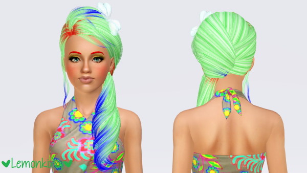 Skysims 226 hairstyle retextured by Lemonkixxy for Sims 3