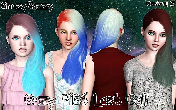 Cazy 136 Last Call hairstyle retextured by Chazy Bazzy for Sims 3