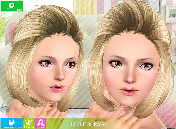 J200 Courage bangs caught bob hairstyle by Newsea for Sims 3
