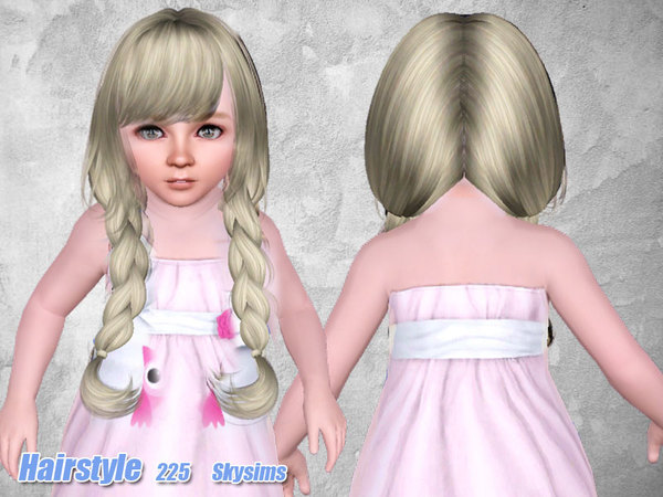 Light braided hairstyle 225 by Skysims for Sims 3