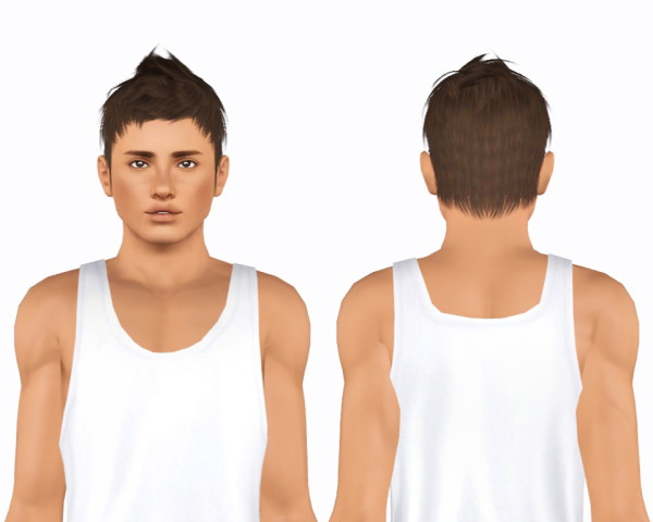 Kijiko`s 16 Panda Kang and 17 Faux Hawk hairstyle retextured by Plumblob for Sims 3