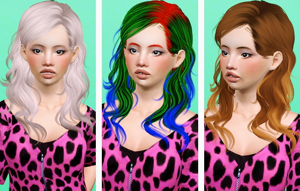 Newsea’s Matcha hairstyle retextured by Beaverhausen for Sims 3