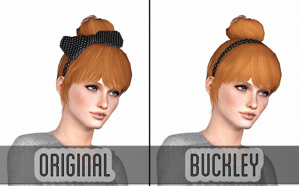 Buttercup bun hairstyle retextured by Buckley for Sims 3