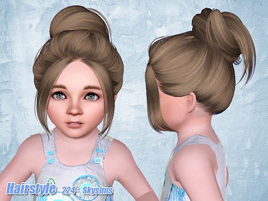 Casual bun hairstyle 224 by Skysims - Sims 3 Hairs