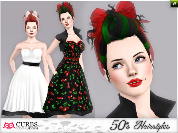 Curbs 50s hairstyles 05 by Colores Urbanos for Sims 3