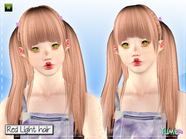 Yume   Red Light hairstyle by Zauma for Sims 3