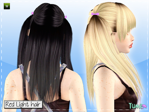 Yume   Red Light hairstyle by Zauma for Sims 3
