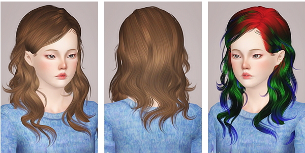 Newsea`s Matcha hairstyle retextured by Liahx for Sims 3