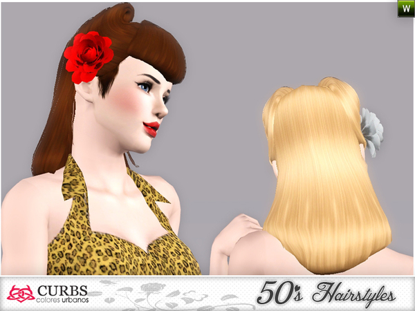 Curbs 50s hairstyles 01 version 2 by Colores Urbanos for Sims 3