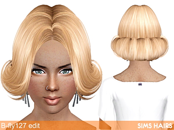 B flys 127 hairstyle retextured by Sims Hairs for Sims 3