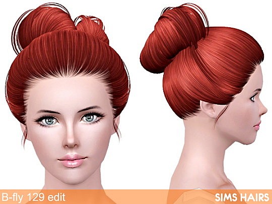 Butterfly's 129 hairstyle retextured by Sims Hairs