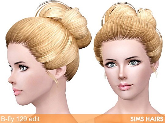 Butterfly's 129 hairstyle retextured by Sims Hairs