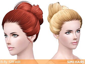 Butterfly's 129 hairstyle retextured by Sims Hairs