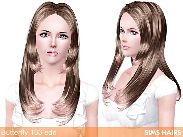 Butterflys 133 hairstyle retextured by Sims Hairs for Sims 3