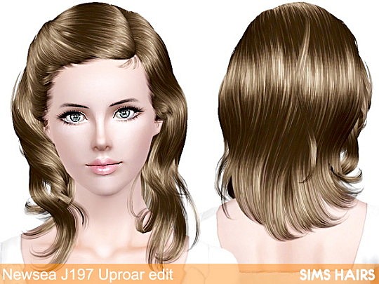 Newsea J197 Uproar hairstyle retexture by Sims Hairs