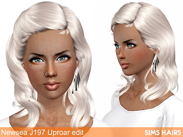 Newsea J197 Uproar hairstyle retexture by Sims Hairs for Sims 3