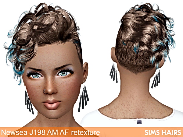Newsea J198 Black Bullet AM AF hairstyle retextures by Sims Hairs for Sims 3