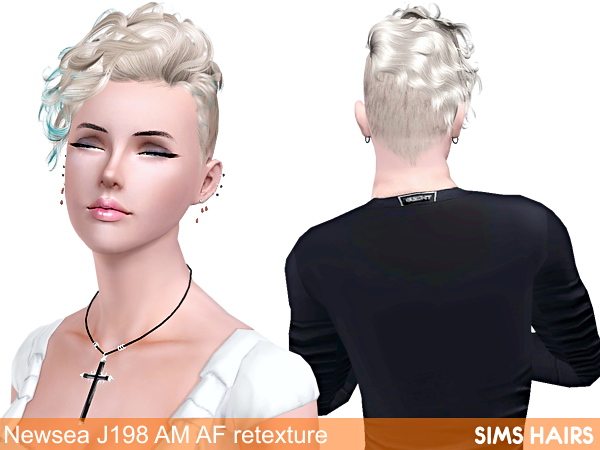 Newsea J198 Black Bullet AM AF hairstyle retextures by Sims Hairs for Sims 3