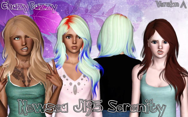 Newsea`s J195 Serenity hairstyle retextured by Chazy Bazzy for Sims 3