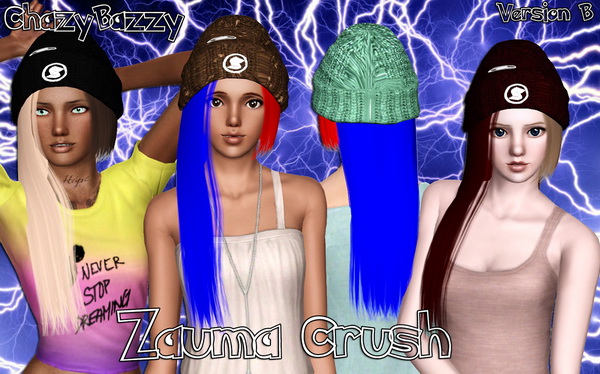 Zauma`s Crush hairstyle retextured by Chazy Bazzy for Sims 3