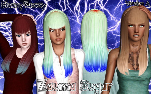 Zauma`s Sugar hairstyle retextured by Chazy Bazzy for Sims 3