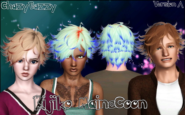 Kijiko`s Maine Coon hairstyle retextured by Chazy Bazzy for Sims 3
