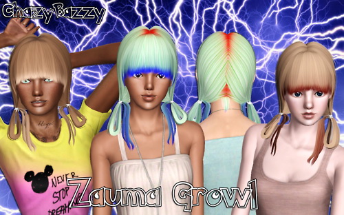 Zauma`s Growl hairstyle retextured by Chazy Bazzy for Sims 3