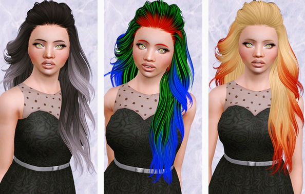 Skysims 227 hairstyle retextured by Beaverhausen for Sims 3