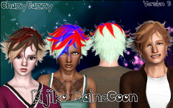 Kijiko`s Maine Coon hairstyle retextured by Chazy Bazzy for Sims 3