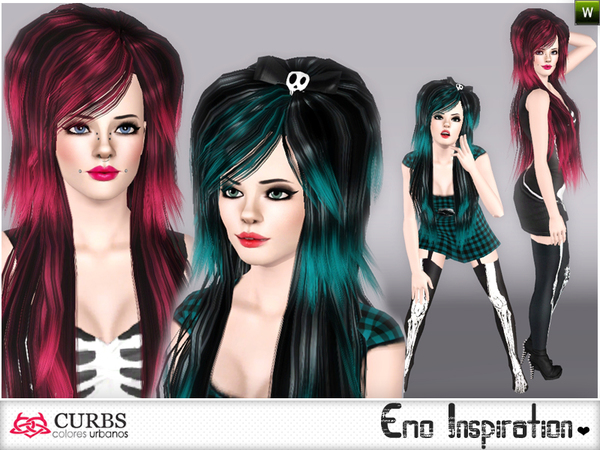 Emo inspiration hairstyle by Colores Urbanos for Sims 3