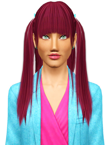 Zauma`s Red Light hairstyle retextured by Pocket for Sims 3