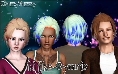 Kijiko`s Cymric hairstyle retextured by Chazy Bazzy for Sims 3