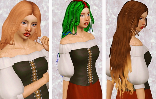 Momo’s perfect hairstyle retextured by Beaverhausen for Sims 3