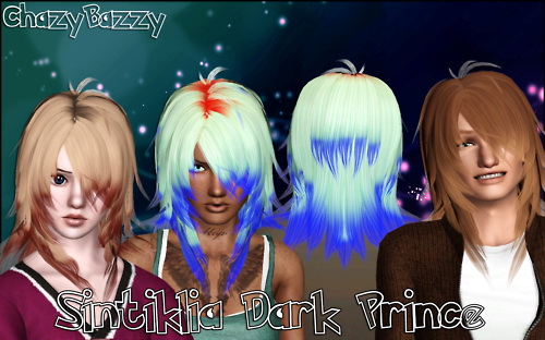 Sintiklia Dark Prince hairstyle retextured by Chazy Bazzy for Sims 3
