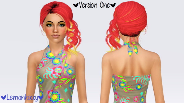 Newsea`s Picnic hairstyle retextured by Lemonkixxy for Sims 3