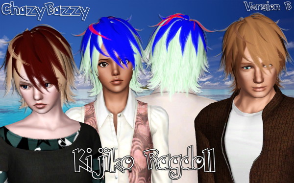 Kijiko Ragdoll hairstyle retextured by Chazy Bazzy for Sims 3