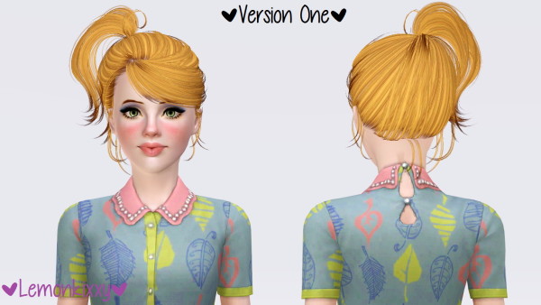 Butterfly 056 hairstyle retextured by Lemonkixxy for Sims 3