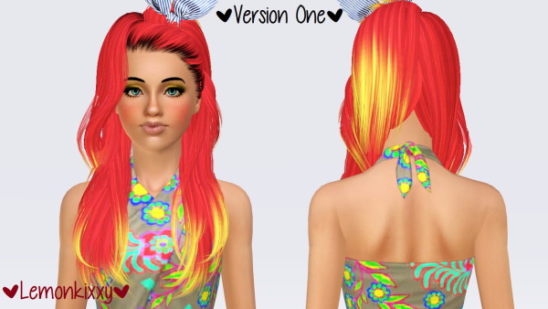Skysims 230 hairstyle retextured by Lemonkixxy for Sims 3