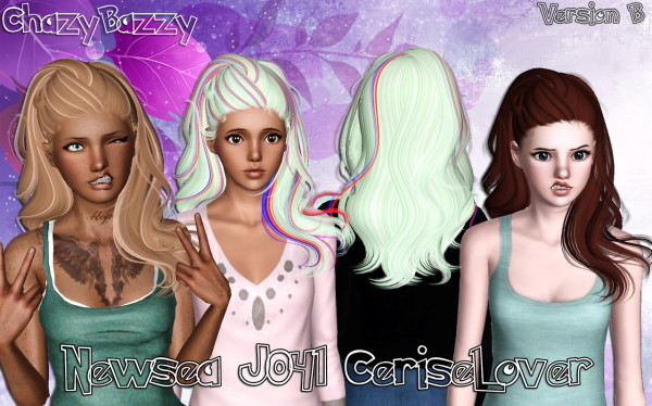 Newsea`s J041 Cerise Lover hairstyle retextured by Chazy Bazzy for Sims 3