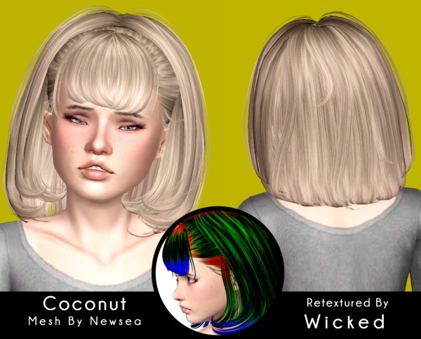 Newsea`s Coconut hairstyle retextured by Magically for Sims 3