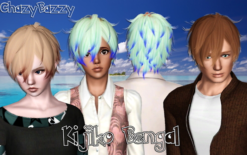 Kijiko`s Bengal hairstyle retextured by Chazy Bazzy for Sims 3