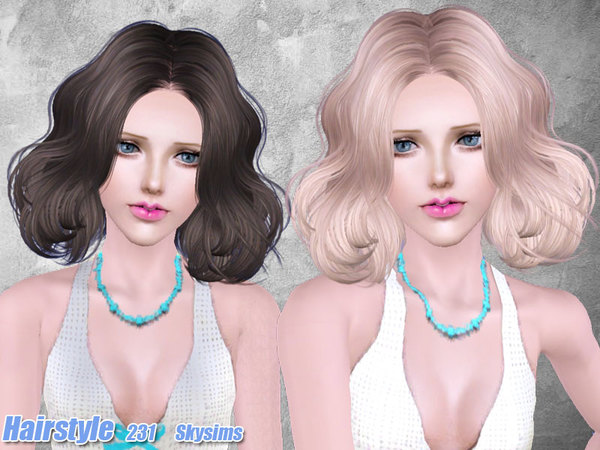 Retro wave hairstyle 231 by Skysims for Sims 3