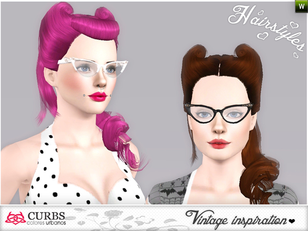 Vintage hairstyles 07 by Colores Urbanos for Sims 3