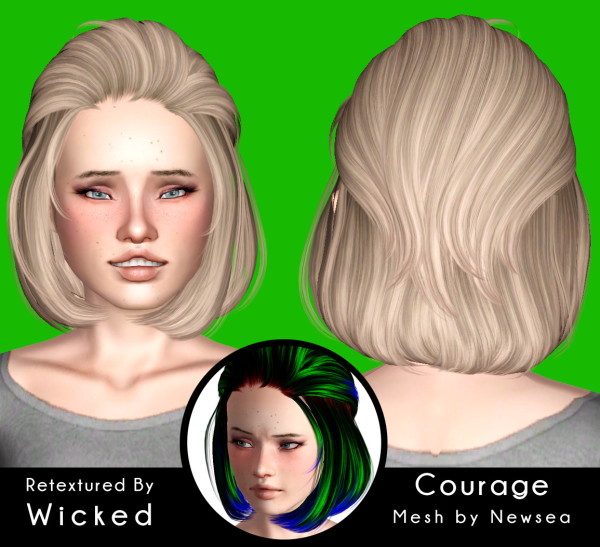 Newsea`s Courage hairstyle retextured by Magically for Sims 3