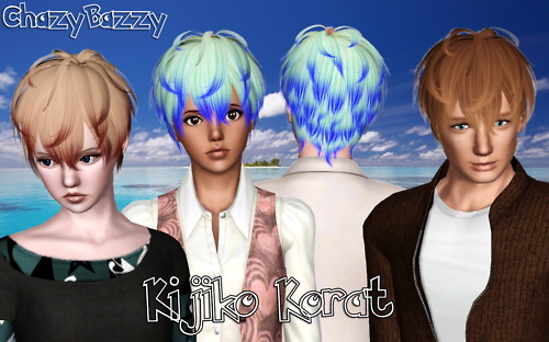 Kijiko`s Korat hairstyle retextured by Chazy Bazzy for Sims 3