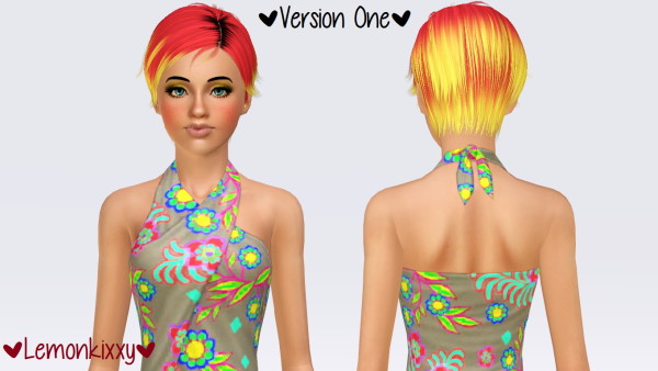 Ulker Fashionista 14 hairstyle retextured by Lemonkixxy for Sims 3